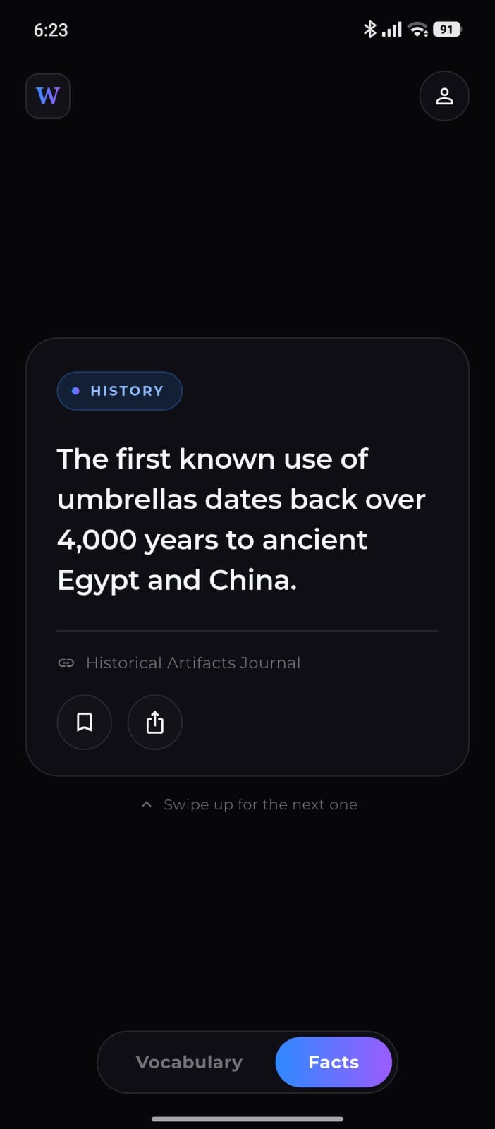 Wofo daily fact screen
